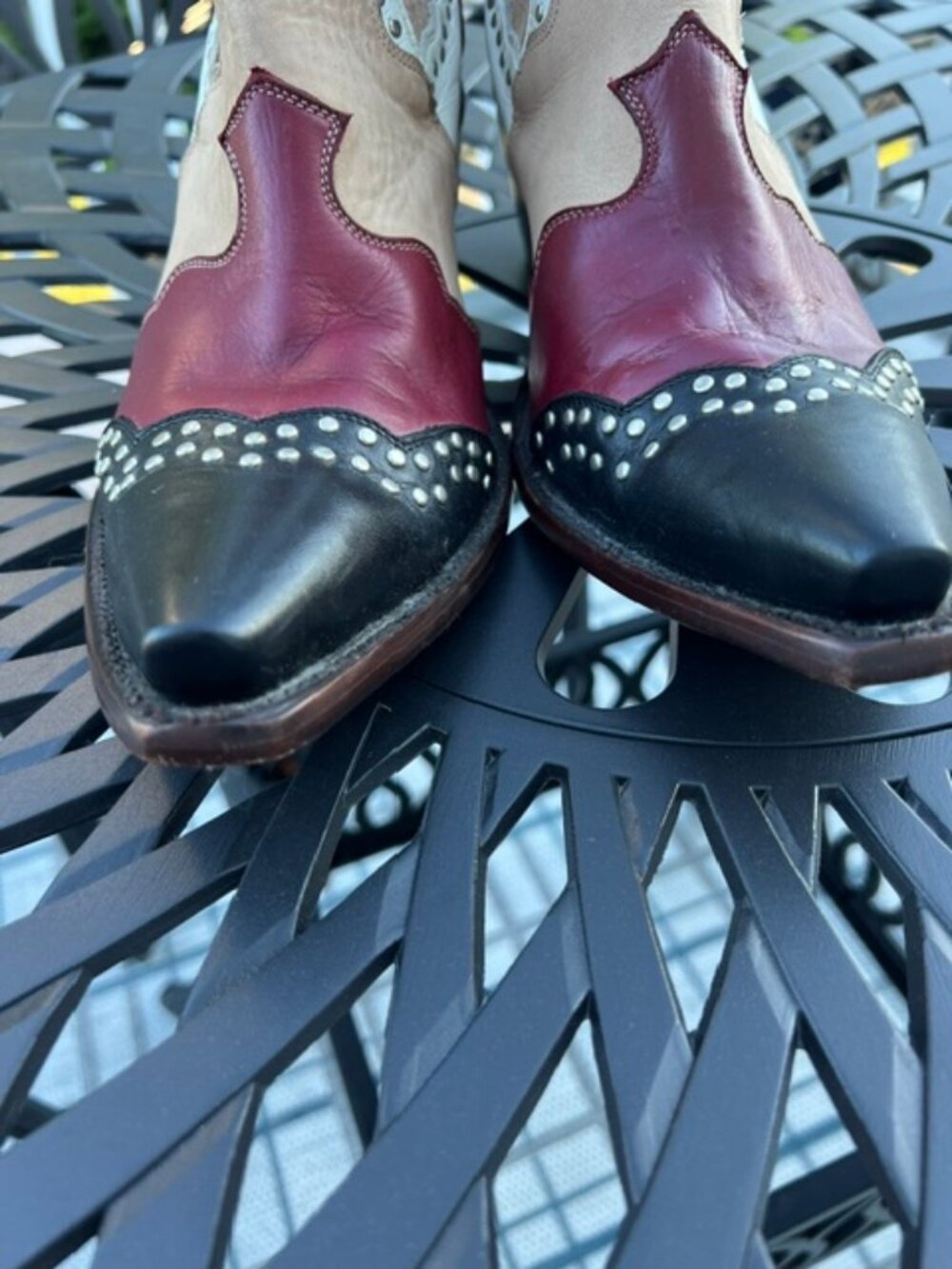 Old Gringo Yippee Women's  Beige/White/Red/Blue Studded Ankle Boots - Size 10 B - Picture 6 of 16